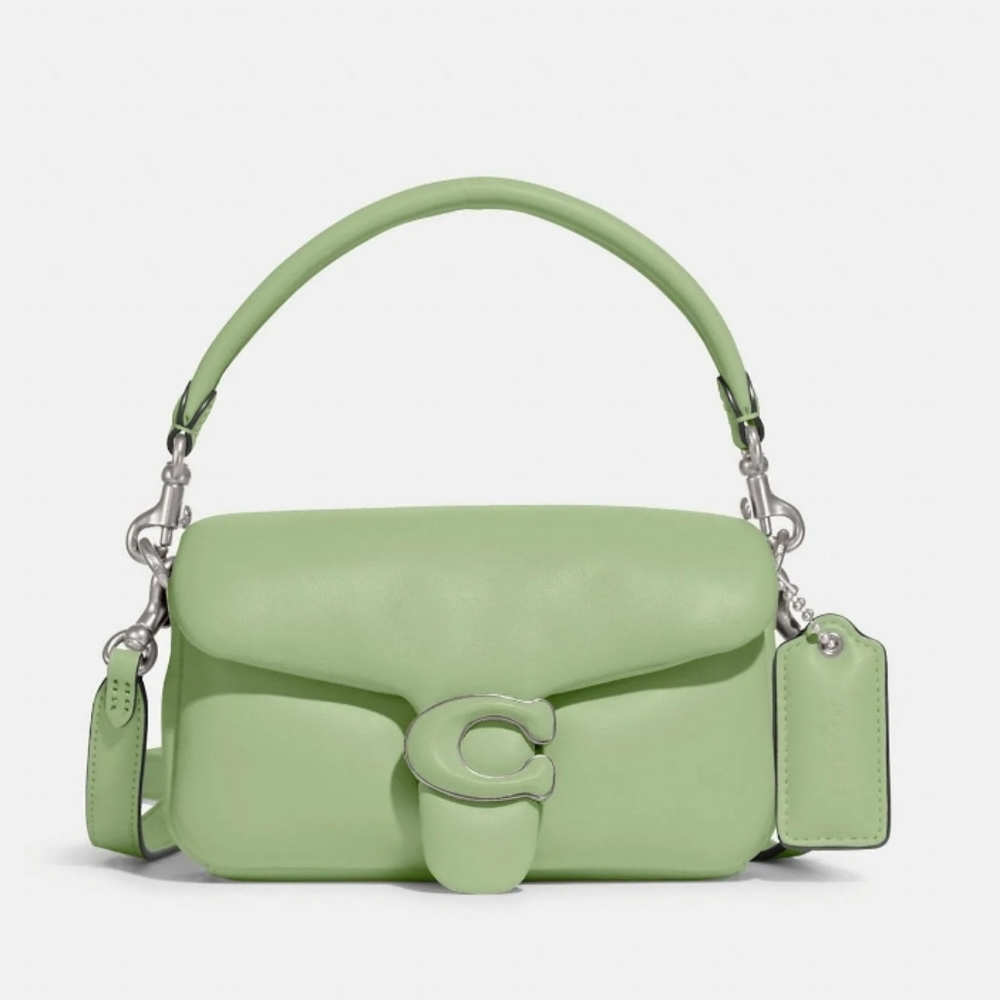 Coach Pillow Tabby 18 Leather Shoulder Bag: Pistachio